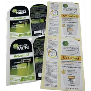 Custom Brands Brand name waterproof Yupo Cosmetic Adhesive seal 4 separated color Custom label Packaging Labels