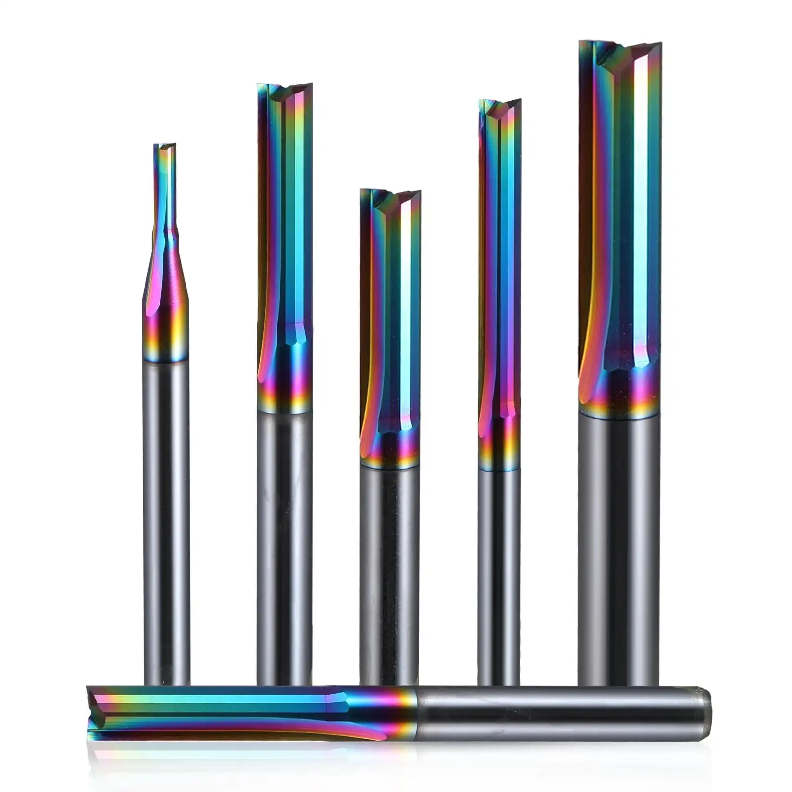 HOZLY 2Flutes DLC coating straight end mill cnc woodworking milling cutter cut for plywood cnc router bits