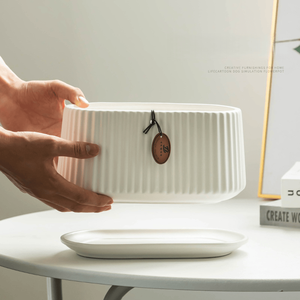 Pot de fleurs en céramique créatif et minimaliste de grande taille pour Chlorophytum et succulentes, style nordique pour salon, vente en gros disponible - Product Image 3