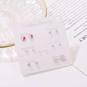 Di modo Della Perla Del Cuore In <span class=keywords><strong>Argento</strong></span> <span class=keywords><strong>Piccoli</strong></span> <span class=keywords><strong>Orecchini</strong></span> Della Vite Prigioniera Set i bambini <span class=keywords><strong>orecchini</strong></span> - Product Image 3