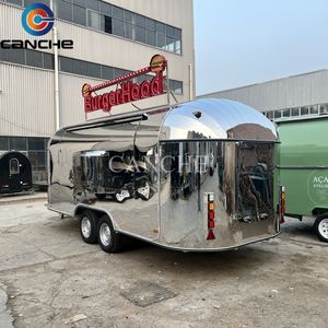 Remorque alimentaire mobile entièrement équipée en acier inoxydable sur mesure avec chariot à hamburgers et à glaces pour la vente de snacks - Product Image 3