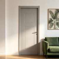 Porte intérieure WPC à panneau plat, vente en gros, 50 mm, pré-finitionnée, isolation phonique 30 dB, certifiée CE pour les développeurs