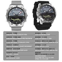 Montre de plongée sportive numérique pour homme NORTH EDGE Gavia, luxe, acier inoxydable, Miyota, étanche 200m, altimètre, boussole