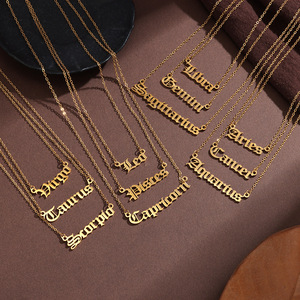 Nuevo collar de acero inoxidable con letra del signo zodiacal, cadena O de oro de 18K, exclusivo, de alta gama, versátil, cadena de clavícula para uso diario. - Product Image 1