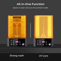 UW-01 Creality Station de lavage 2-en-1 Imprimantes 3D Boîte rotative de séchage UV Seau LCD/DLP/SLA Résine améliorée Lavage Orange