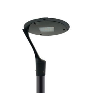 Lampe de jardin LED noire mince en forme de 7, série J04, support à une seule jambe, bouclier rond, couvercle d'orifice - Product Image 1