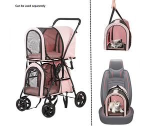 Chariot <span class=keywords><strong>de</strong></span> <span class=keywords><strong>transport</strong></span> 3 en 1 <span class=keywords><strong>pour</strong></span> animaux domestiques, double poussette <span class=keywords><strong>pour</strong></span> chiens et chats, <span class=keywords><strong>panier</strong></span> <span class=keywords><strong>de</strong></span> <span class=keywords><strong>transport</strong></span>, <span class=keywords><strong>transport</strong></span> des animaux domestiques, nouvelle collection - Product Image 5