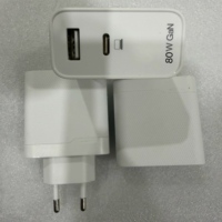 Pengisi Daya GaN Dual Port Pengisian Cepat PD 80W Kabel Tipe C Eu untuk OPPO Supervooc Oneplus 13 12 11 10 Pro Ace 3 Nord 3 4 REALME