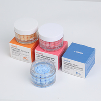 Capsules de liposomes hydratants pour le visage en capsule dorée à la vitamine C profonde pour les rides gel transparent pour l'éclat de la peau hydratation
