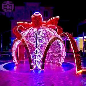 3D Sphere Metal Frame LED Christmas <b>Ball</b> Arch for Outdoor Landscape - Product Image 5