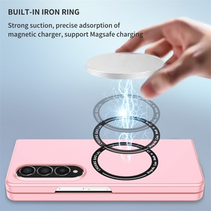 Funda de teléfono móvil plegable con anillo magnético de carga inalámbrica, carcasa de teléfono móvil plegable con anillo magnético de lujo para Samsung <span class=keywords><strong>Galaxy</strong></span> Z, 4 y 3 - Product Image 5