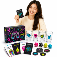 Jeu de société personnalisé pour adultes, jeu de cartes premium avec verres à shot, jeu de fête avec roue tournante, vente en gros OEM