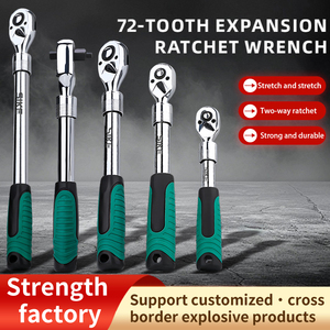 Clé à cliquet télescopique extensible de 1/2 pouce à dégagement rapide en acier au chrome-vanadium de qualité industrielle, personnalisable OEM, garantie 1 an - Product Image 1