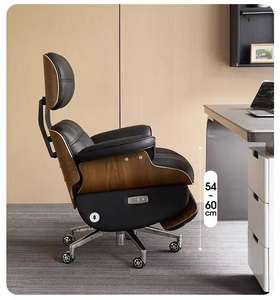 เก้าอี้สำนักงานสำหรับผู้บริหารแบบทันสมัยหรูหรามีพนักพิงหมุนด้วยไฟฟ้าเหมาะกับสรีระพร้อมหนังสังเคราะห์สำหรับผู้บริหาร - Product Image 2