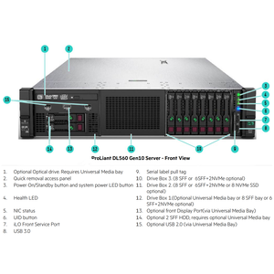 Pour <span class=keywords><strong>serveur</strong></span> <span class=keywords><strong>rack</strong></span> <span class=keywords><strong>HP</strong></span> Proliant DL560 Gen11 512 Go de RAM 8x6.72 Go SSD 11e génération - Product Image 4