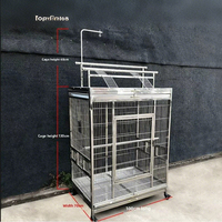 Cages à oiseaux empilables en acier inoxydable de style classique SUS304, grandes cages à perroquets à vendre, motif animal