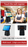Système POS tactile SANDU P7 Intel Core I3 15,6 pouces avec Wi-Fi 6 et Bluetooth 5.2 pour caisse enregistreuse de cantine