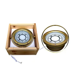 Brújula Náutica de latón con puntero luminoso para navegar barcos de pesca barcos viene caja de madera-para actividades de turismo al aire libre - Product Image 1