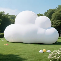Décoration de fête, ballon nuage gonflable personnalisé, modèle publicitaire géant blanc, éclairé par LED, 10-12 pieds