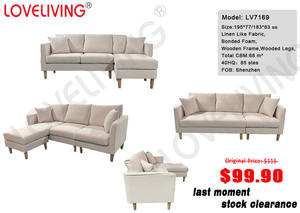 Canapé d'angle en tissu de fabrication, fauteuils, canapés, ensemble avec pouf pour appartement, <span class=keywords><strong>salon</strong></span>, décoration de meubles - Product Image 5