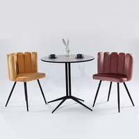Chaises de salle à manger en velours traditionnel en gros avec pieds en métal pour la maison, le bureau et le bar domestique