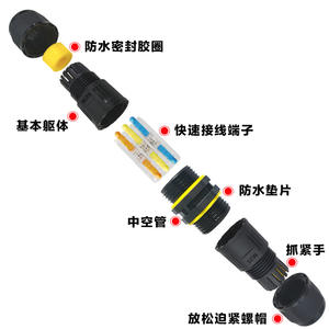 Outdoor Waterproof Quick Connect <b>Adapter</b> & Terminal Block 2-Pin/3-Pin Straight-Through Split Cable <b>Connector</b> - Product Image 3
