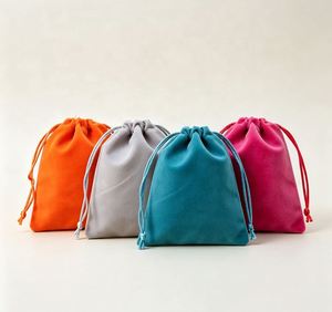 Pochette en velours à cordon de serrage, vente en gros, pochette souple pour lunettes de soleil, pour bagues, colliers, bijoux, emballage cadeau, sac de rangement anti-poussière - Product Image 4