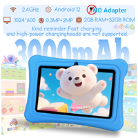 Tablet PC 7 inci anak-anak, mainan edukasi Wi-Fi 32GB 3000MAH baterai 1024x600 resolusi Quad Core MTK Android 12