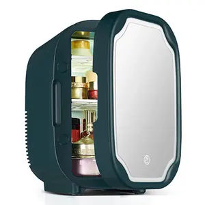 Mini tragbare Kühlung und Heizung Dual Mode Kosmetik Kühlschrank LED Spiegel Tür Design Multifunktion kühlschrank