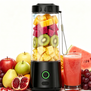Vaso exprimidor eléctrico portátil sin BPA, licuadora con 6 cuchillas, recargable por USB, para hacer batidos de frutas frescas, ideal para oficina, entrenamiento, picnic. - Product Image 1