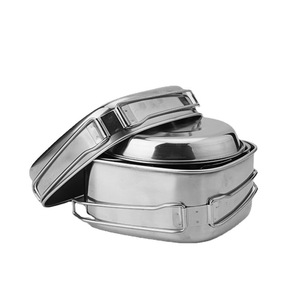 <span class=keywords><strong>Set</strong></span> di Pentole da Campeggio in Acciaio Inox 6 Pezzi, Attrezzatura da Cucina per Escursioni, <span class=keywords><strong>Set</strong></span> Portatile per Cucinare all'Aperto per 2-3 Persone - Product Image 5