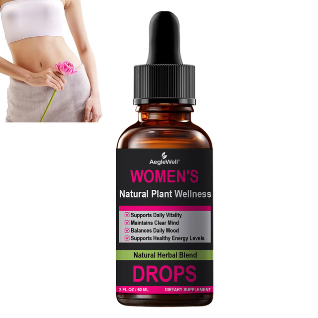 AegleWell Women's Natural Plant Wellness Drops 60ml Alcohol Free Non GMO Herbal Liquid Extract for Daily Vitality Mood Balance