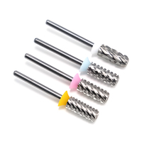 Fraise à ongles en carbure à double tranchant 5,35 mm, petit barillet chanfreiné, pour poudre acrylique, fraises en carbure pour ongles, polisseuses à gel, coupe-ongles