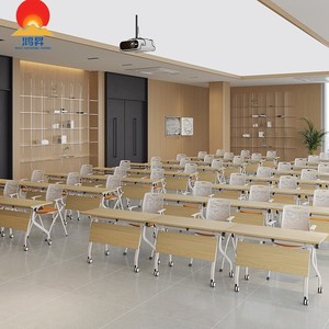Mesa de entrenamiento plegable Hongsheng con silla combinada 1606, mesa de conferencias móvil y apilable para sala de capacitación escolar - Product Image 4