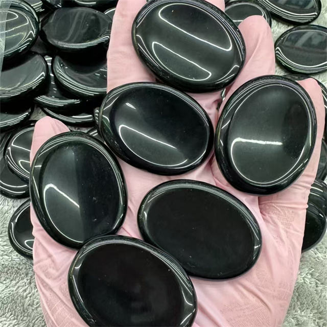 black obsidian worry stones