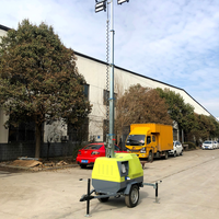 Tour d'éclairage mobile sur remorque XCMG 4VA4000, mât de 7 m, 440 000 lumens, halogénure métallique, générateur 6 kW, autonomie de 28 h, TIER 4, 60 Hz
