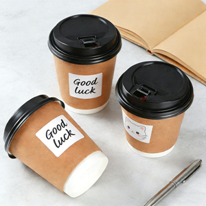 Gobelets en papier à double paroi avec logo personnalisé, dorés, 4oz, 8oz, 12oz, pour café chaud, avec couvercle en PS PET, pour vin et tequila - Product Image 2
