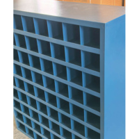 Boîte de rangement à 72 compartiments, type pigeonhole, 12" x 33-3/4" x 42", bleue