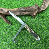 TLFY02 couteau pliant multifonction en acier inoxydable imitation cerf manche sabot couteau pour survie en plein air camping