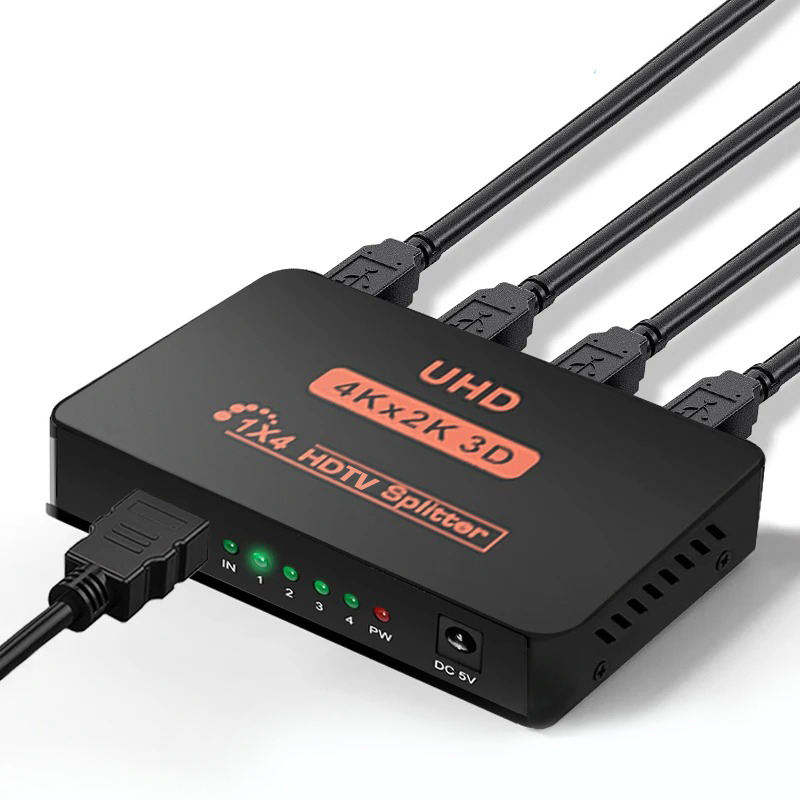 Répartiteur 4k noir-1*4