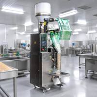 Machine d'emballage automatique électrique à micro-ordinateur pour granulés, scellage arrière, avec rouleau de film vert pour sacs/pochettes en plastique de qualité alimentaire