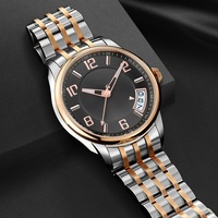 Automatikuhrwerk Edelstahl Luxus-Charm Chronograph Wasserdicht 5BAR Transparenter Boden Skelettgehäuse Hochwertig