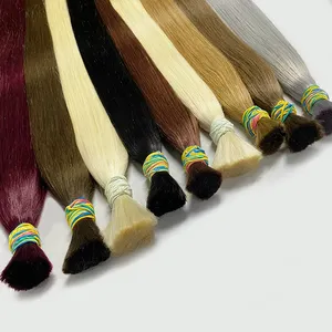 Extensiones de cabello humano natural para megaperruques Meche productos indios de la India humains en Gros kilo cheveux