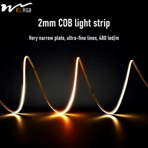 2mm siêu hẹp tri-màu COB <span class=keywords><strong>LED</strong></span> <span class=keywords><strong>Strip</strong></span> 5V 12V kết nối siêu sáng trắng linh hoạt PCB cho bầu không khí thông minh dải ánh sáng - Product Image 2