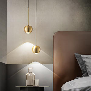 Lámpara Colgante LED Nórdica Minimalista Moderna de Cobre con Altura Ajustable para Cocina, Dormitorio de Lujo, Lámpara de Noche con Cable Largo - Product Image 1