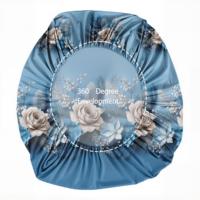 Ensemble de draps ajustés 3D à motifs floraux (3 pièces) - Motif rose romantique, style américain, écologique, 200TC, 100% polyester ; Literie pour la maison