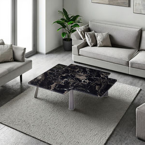 LU NEW Best Modern Good Quality Living Room Furniture Black <b>Marbled</b> <b>Table</b> <b>Top</b> Stainless Steel Base Coffee <b>Table</b> - Product Image 1