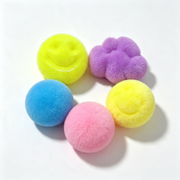 Kokosolie gevulde ronde knijpbal, transparant TPR stressverlichtend squishy speelgoed, langzaam terugverend, doorzichtig jelly fidget speelgoed voor kinderen