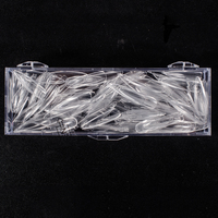 ODM Professionnel Nouveau Design 200 Pièces Ongles Press-On Carrés Japonais en Plastique Solide Effet Cristal Double Pointe Fournitures de Salon Portables