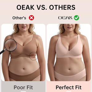 Reggiseno a V Profondo <span class=keywords><strong>Senza</strong></span> <span class=keywords><strong>Ferretto</strong></span> per Taglie Forti, Comodo e Aderente - Product Image 4